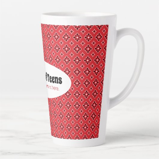 10おもしろい代の赤バンダナの母 カフェラテマグ (右)