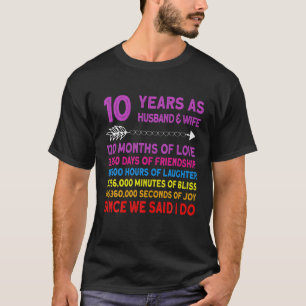 10おもしろい年結婚記念 Tシャツ