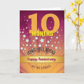 10か月のリカバリ記念日はっきりした数値 カード (黄色い花)