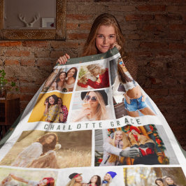 10つ星モダン緑スタイリッシュ名 フリースブランケット