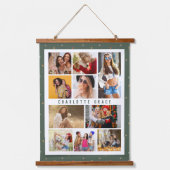 10つ星モダン緑スタイリッシュ名 吊り下げ型タペストリー (正面)