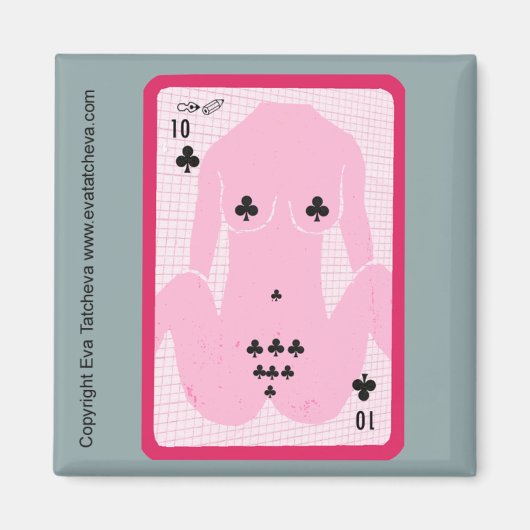 '10のスペード'デザイナー冷蔵庫用マグネット マグネット (正面)