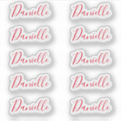 10のセット – シグネチャーエレガントスクリプト名Danielle シール (正面)