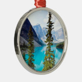 10のピークのmoraine湖|の谷のパノラマ式 メタルオーナメント (右)
