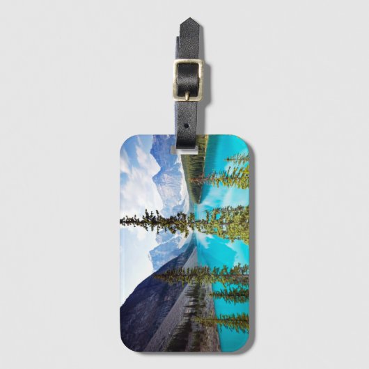 10のピークのmoraine湖|の谷のパノラマ式 ラゲッジタグ (正面縦)