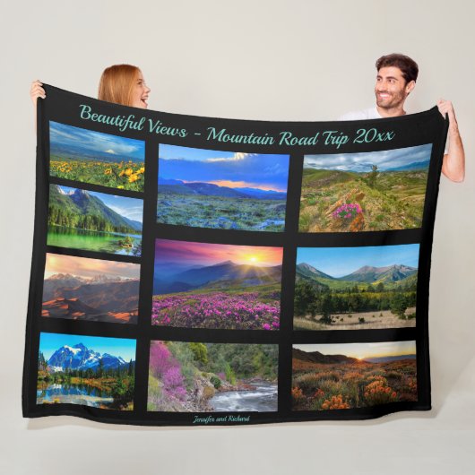 10の休暇の写真をパーソナライズ一生の旅 フリースブランケット (インサイチュ)