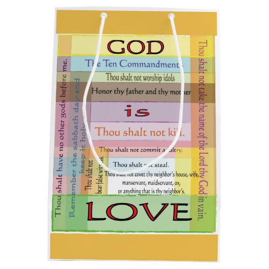 10の命令のギフトバッグ ミディアムペーパーバッグ (裏面)