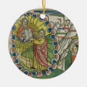 10の命令を受け取っている出国20 1-5モーゼ セラミックオーナメント (正面)