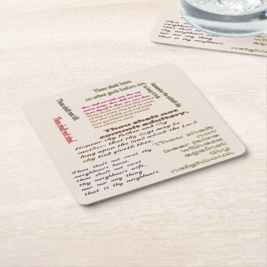 10の命令 スクエアペーパーコースター (アングル)