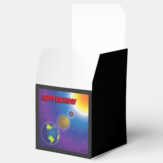 10の宇宙党の好意ボックスのセット フェイバーボックス (オープン)