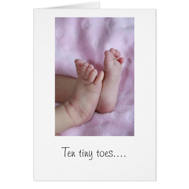 10の小さいつま先… ベビーカード (正面)