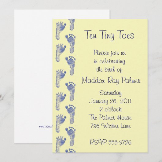 10の小さいつま先 招待状 (正面/裏面)