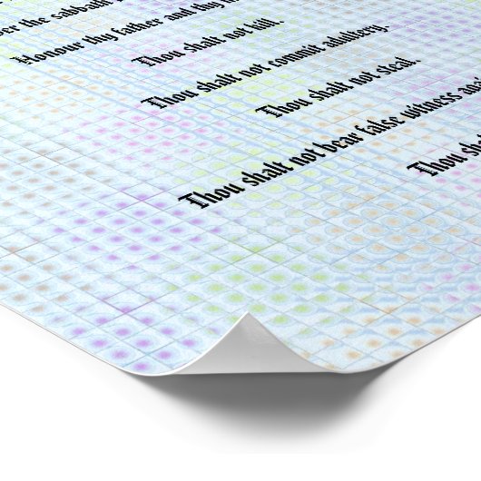 10の戒め – Blue Grid Poster ポスター (角)