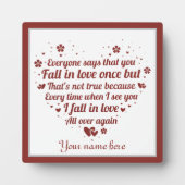 10の理由ワードアートの名前を愛する フォトプラーク (正面)