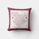 10の理由私はあなたを愛するアニバーサリーワードアート クッション (正面)