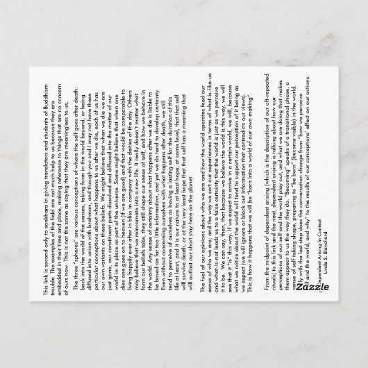 #10の発生 – 依存の発生から ポストカード (裏面)