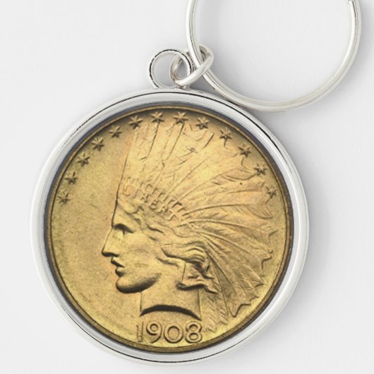 $10の金ゴールドの部分 キーホルダー (正面)