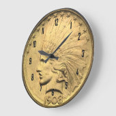 $10の金ゴールドの部分 ラージ壁時計 (傾斜)