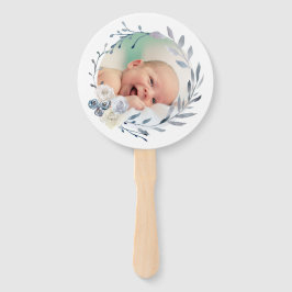 10の青い水色のフレームのセット洗礼 ハンドファン