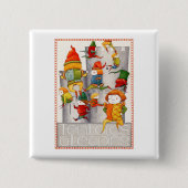 10の領主は跳躍する四角いピンボタン 缶バッジ (正面)