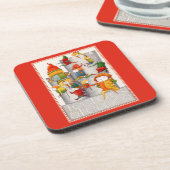 10の領主は跳躍する懸命プラスチックのコースター – 赤 コースター (左側)