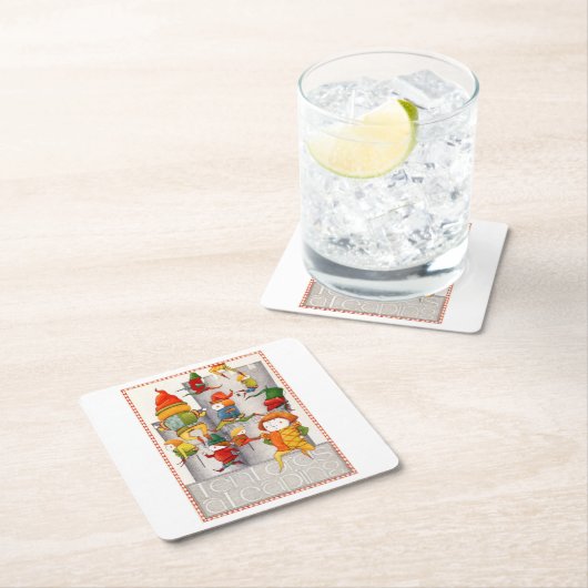 10の領主は跳躍する正方形の紙コースター スクエアペーパーコースター (インサイチュ)