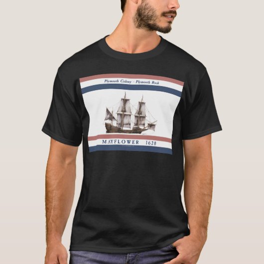 10のmayflowerのプリマスのコロニー tシャツ (正面)