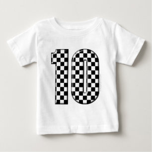 10はモータースポーツ数を市松模様にしました ベビーTシャツ