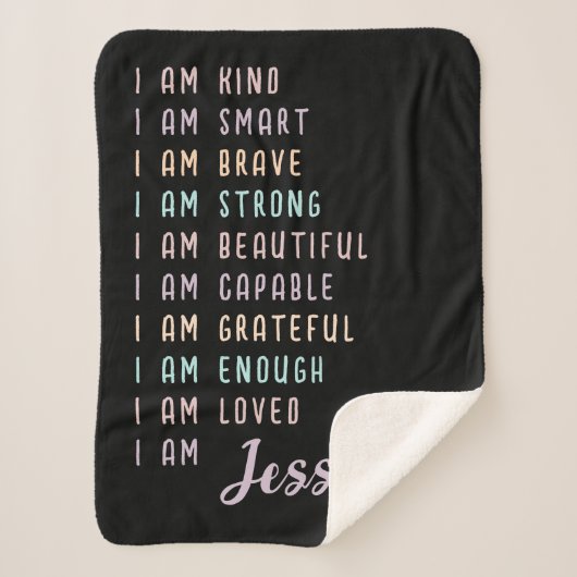 10やる気を起こさせる代の女の子ブラックのギフトカスタム シェルパブランケット (正面)