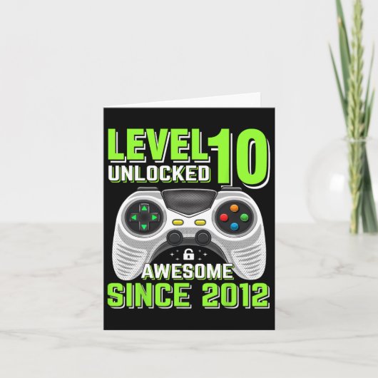 10アンロック2012素晴らしビデオゲーム10誕生日 カード (正面)