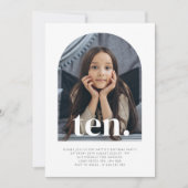 10アーチ型フォト誕生日 招待状 (正面)