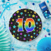 10イベントはっきりした、おもしろい、カラフル虹10 ペーパープレート (パーティー)