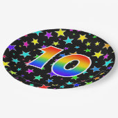 10イベントはっきりした、おもしろい、カラフル虹10 ペーパープレート (アングル)