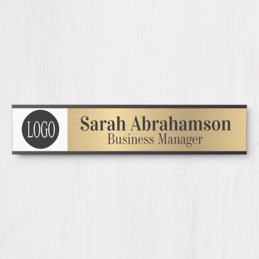 10インチフェイク金ゴールド企業のオフィスのドアの看板 サインプレート (正面)