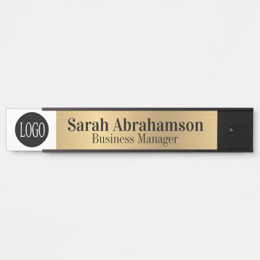 10インチフェイク金ゴールド企業のオフィスのドアの看板 サインプレート (正面)