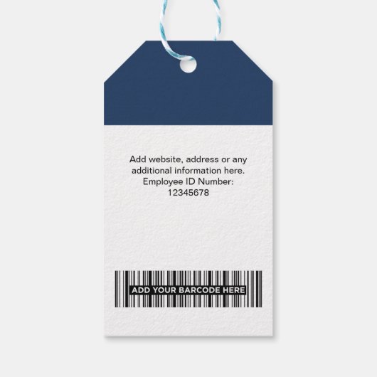10エコ従業員の写真、バーコード、ロゴ、名前タグ ギフトタグ (裏面)