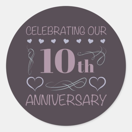 10エレガント周年記念ラ結婚ベンダー ラウンドシール (正面)