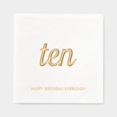 10エレガント誕生日ゴモダンールナプキンス 箔ナプキン (正面)