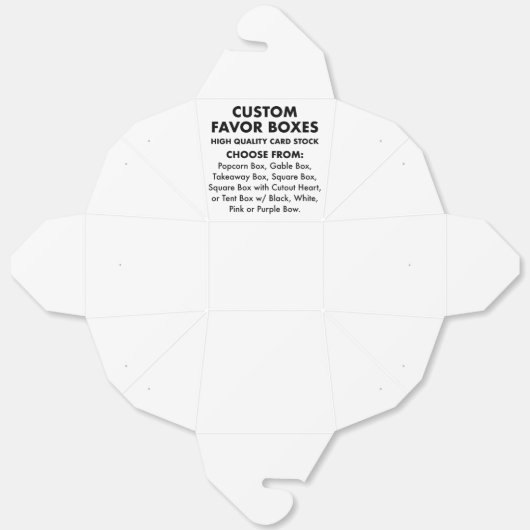 10カスタムパーソナライズされた大テイクアウト特典ボックス フェイバーボックス (見開き)