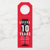 10カスタム年結婚記念エレガント客 ボトルネックタグ (正面)