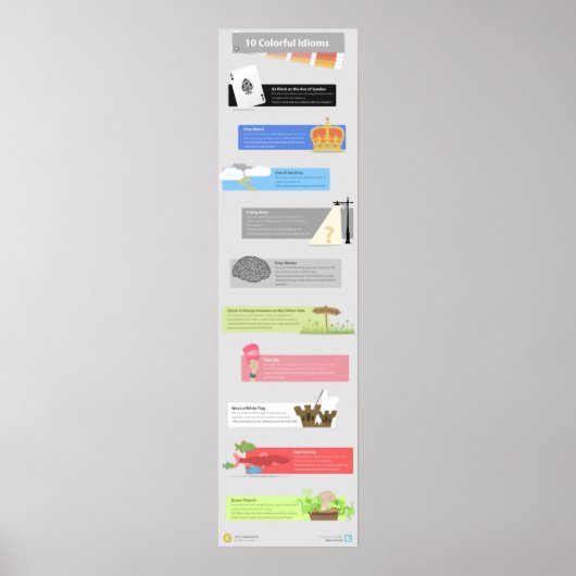 10カラフルイディオム:あなたの灰色マットのための青のアウト ポスター (正面)