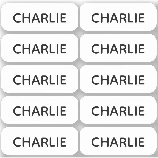 10シンプル個の小さな名前ラベルのセット シール (正面)