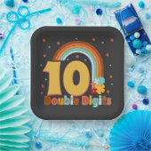 10ダブルデジット誕生日ガールグルーヴィパーティー  ペーパープレート (パーティー)