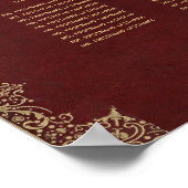 10テーブルブルゴーニュ金ゴールドヴィンテージ赤い座席表 ポスター (角)