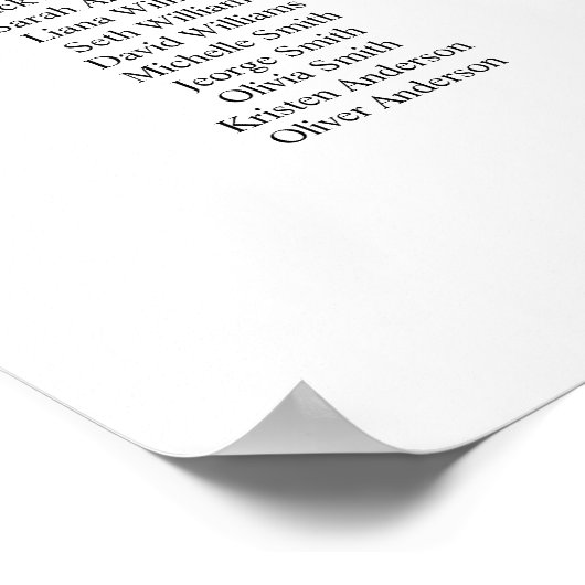 10テーブル古典的な座席表を見つける ポスター (角)