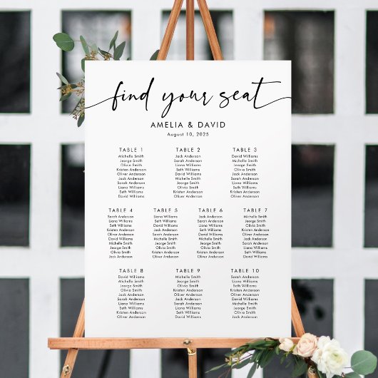 10テーブル席の座席表を見つける ポスター