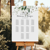 10テーブル緑のエレガントな結婚式のシーティングチャート ポスター