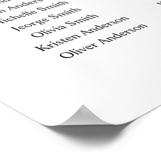 10テーブル100ゲストが座席表を見つける ポスター (角)