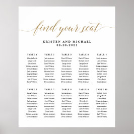10テーブル100ゲストが座席表を見つける ポスター
