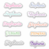 10デカールのカスタマイズ可能な名前シート シール (正面)